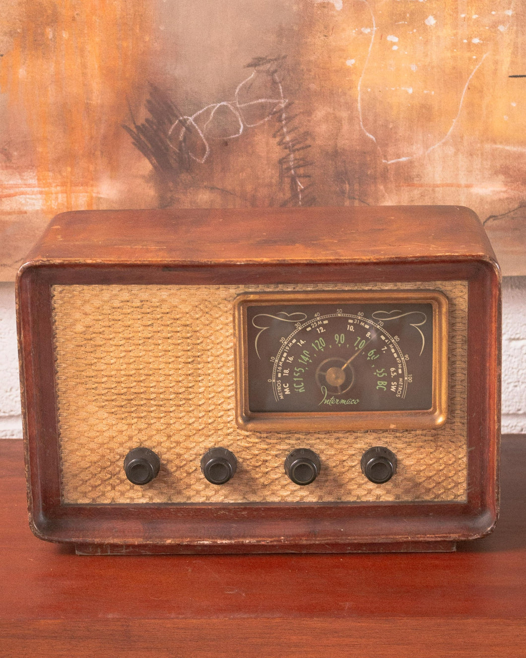 Vintage Radio Wicker Radio