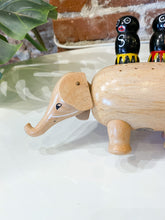 Load image into Gallery viewer, Japanese Wooden Elephant Salt + Pepper/Toothpick Holder
