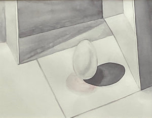 Still Life of an Egg, Watercolor Framed