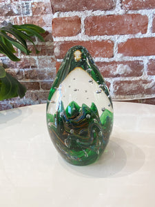 Vintage Large Green Swirly Paperweight