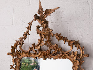 1920s Era Ornately Carved Gilded French Wall Mirror