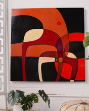 Load image into Gallery viewer, Orange Abstract Acrylic on Board by Cesar Platero
