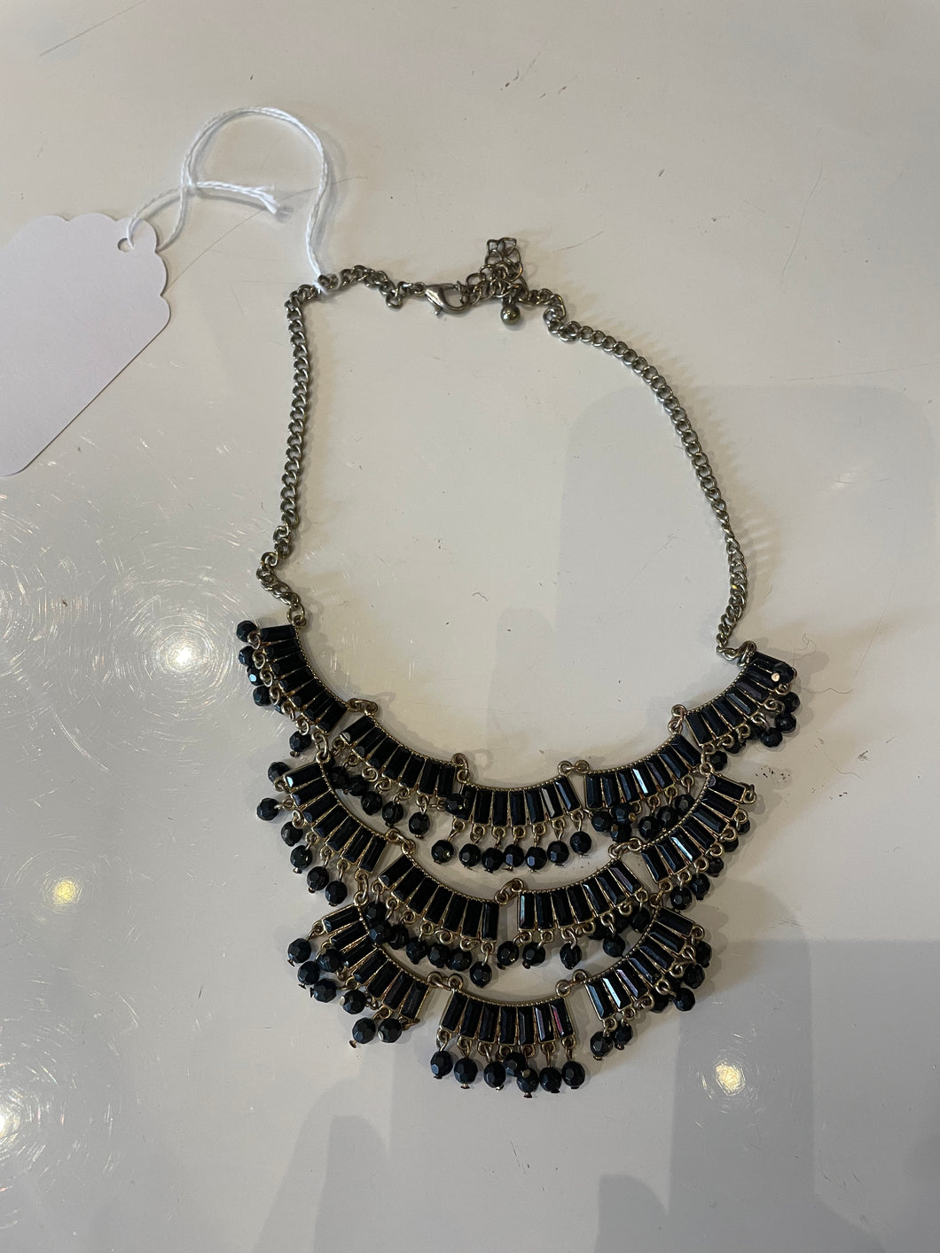 90s Black and Gold Costume Necklace
