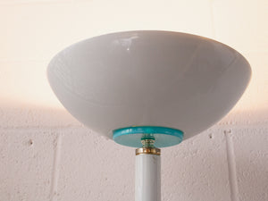 Mint & White Torchiere Lamp