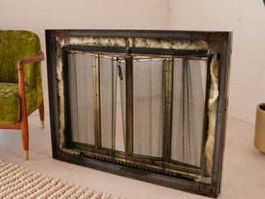 Brushed Brass Fire Place Screen frame