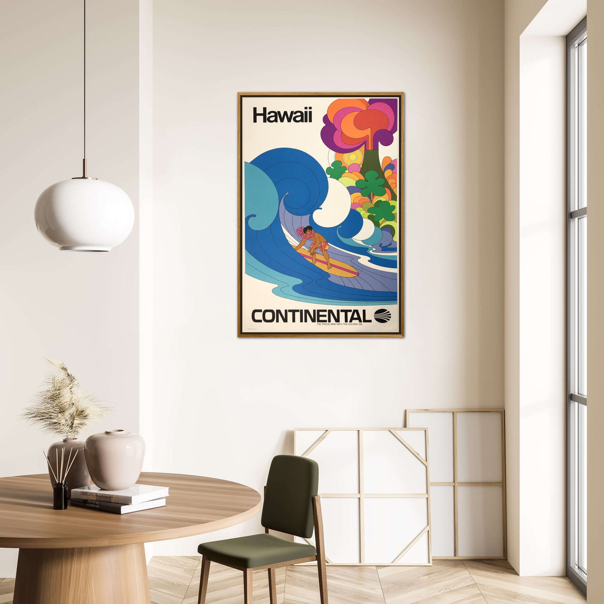 Travel Poster Hawaii Continental – Sunbeam Vintage