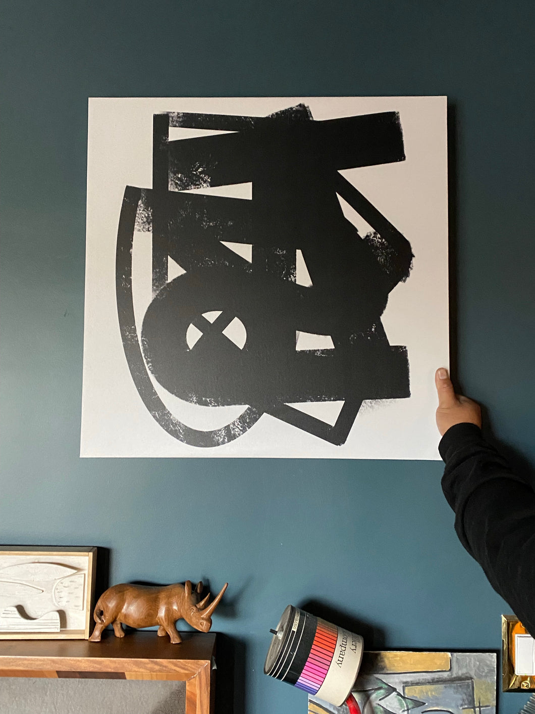 Abstract Black and White Canvas