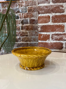 Vintage Mustard Ceramic Basket