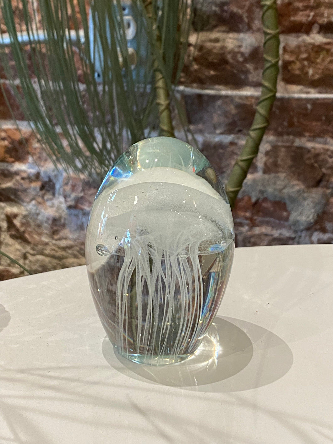 Vintage Clear Jellyfish Paperweight
