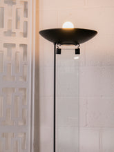 Load image into Gallery viewer, Black &amp; Glass Torchiere Floor Lamp
