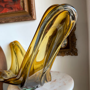 Amber Hand Sculpted Glass Catchall