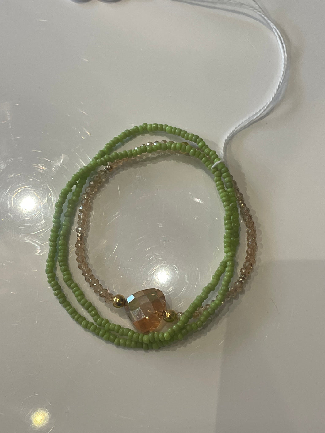 Lime Beaded Bracelet Set