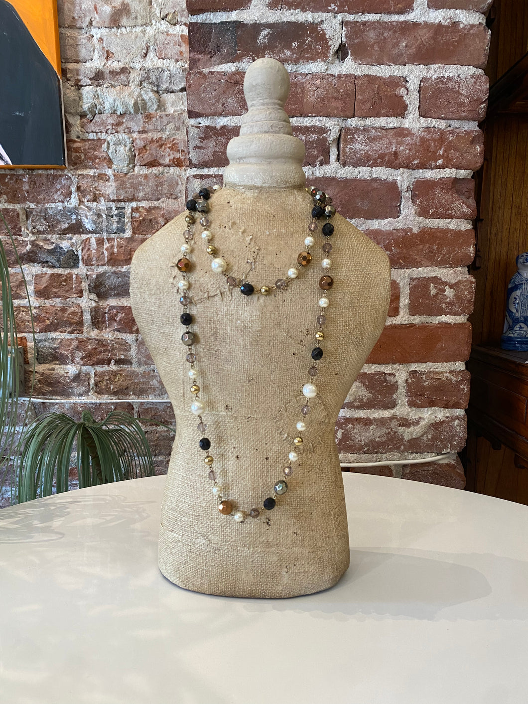 Extra Long Glass Beaded Necklace